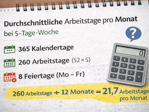Durchschnittliche Arbeitstage Pro Monat 2022